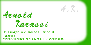 arnold karassi business card